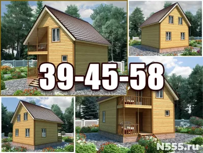 Дачный дом 6х7,5 с мансардой, санузлом и кухней Строитель-58