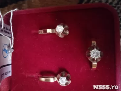 Серебряный комплект с золотыми пластинами