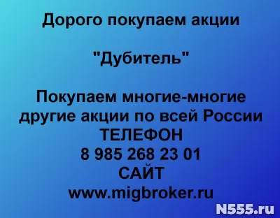 Покупка акций «Дубитель»