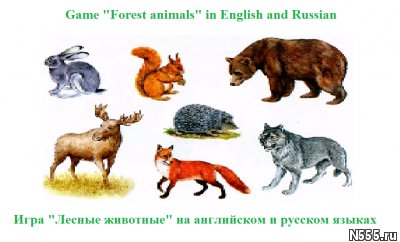 Игра "Лесные животные" на англ и рус