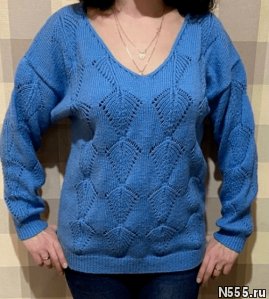 Красивый пуловер в стиле оверсайз - ручная работа - картинка 1