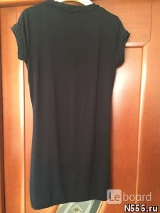 Платье туника gaudi м 46 s чёрная принт рисунок би фото 3