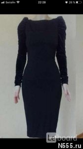 Платье футляр новое м 46 чёрное миди по фигуре тка