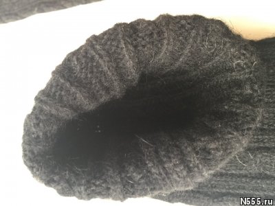 Перчатки длинные шерсть чёрные митенки вязаные жен - картинка 4