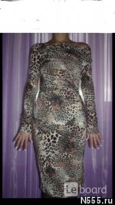 Платье новое blumarine италия м 46 леопард шерсть - картинка 1