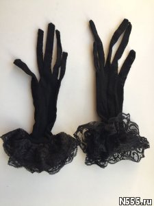 Перчатки новые женские черные сетка кружева стретч фото 3