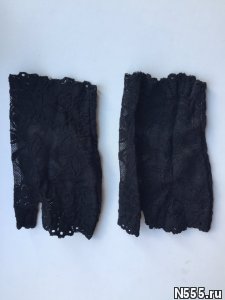 Перчатки митенки кружева чёрные стретч гипюр без п - картинка 4