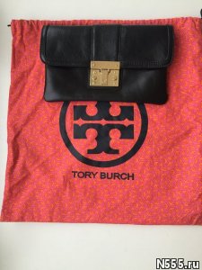 Клатч tory burch черный кожа сумка женская аксессуар оригина