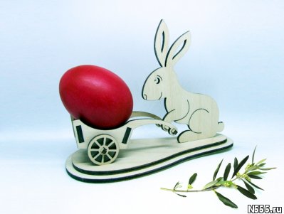 Подставка "Пасхальный кролик с тачкой" фото