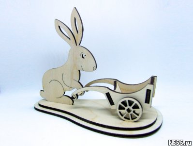 Подставка "Пасхальный кролик с тачкой" фото 2