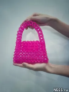 Самая продаваемая модель розовая сумка из бусин! - картинка 2