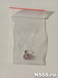 Кулон подвеска сердце розовая камень Sunlight бижутерия мода фото 1